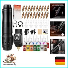Set Macchina per Tatuaggi Tattoo Kit con Batteria 1600mAh 20PCS Aghi per Tatuaggio 14 Tattoo...
