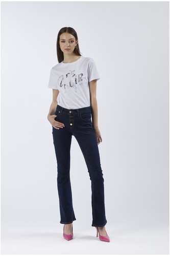 Pantalone flare con - flare, bottoniera