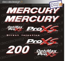 Adesivi motore marino fuoribordo mercury 200 cv Pro XS optimax barca stickers 