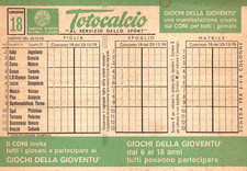 SCHEDINA DI CALCIO - TOTOCALCIO N°18 DEL 23-12-1979 - ITALIA / JUGOSLAVIA