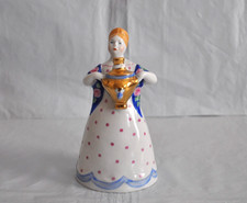 Statuina porcellana sovietica Dulevo donna con samovar anni 80 URSS ДЕВУШКА С САМОВАРОМ