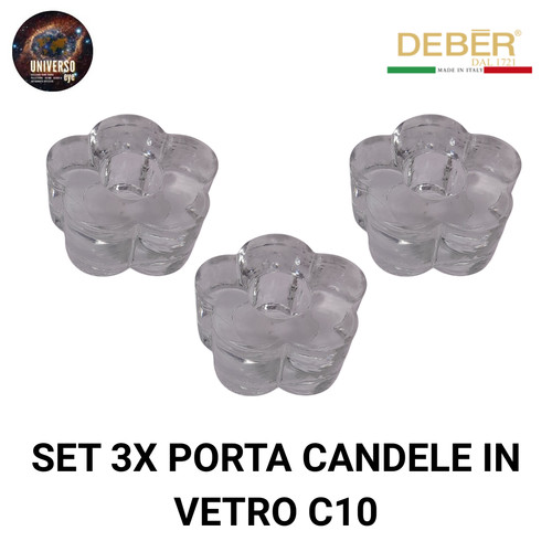 Set porta candele vetro - candele, in
