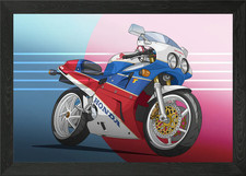 HONDA RC30 VFR750R poster arte