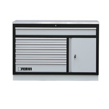 Cassettiera lunga americana FERVI A007/21I piano inox arredo FERVI A007-A008