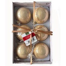 BOX 6 SFERE D 8CM VETRO ORO