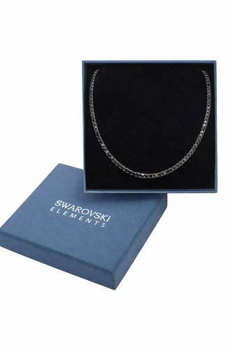 Collana tennis nera acciaio - collana,