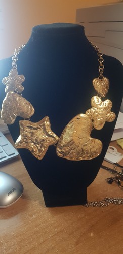 Collana cuori stelle - cuori, dorata