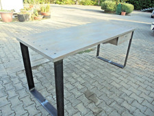 Tavolo design legno massello acciaio cm 200x80