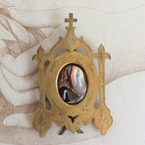 Cadre reliquaire porcelaine - cadre,