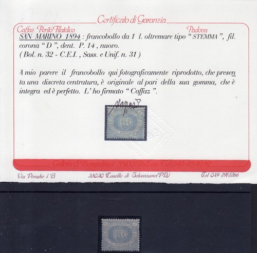 1894 san marino stemma - san, 1