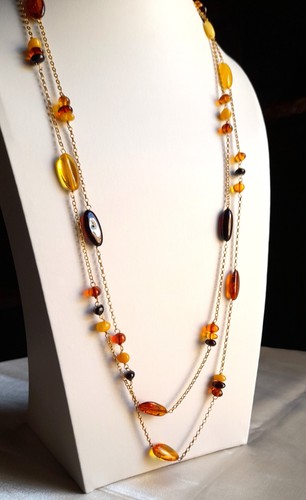 Collana artigianale con - artigianale, ambra