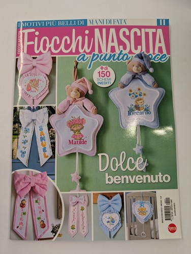 Fiocchi nascita punto - punto, croce