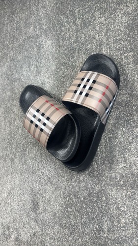 Burberry slides check beige - burberry,