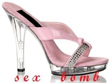 Sexy Sandali Rosa Intrecciati Strass Plateau Tacco 13 numero 35 Fashion GLAMOUR