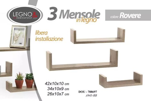 Set mensole parete design - set,