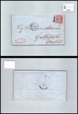 Storia postale Regno VEII da Napoli a Gallipoli sassone 20