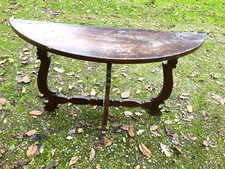 TAVOLO CONSOLE LUIGI XVI DEL ULTIMO QUARTO DEL 700 IN NOCE MASSELLO