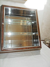 Grade Bacheca in legno in radica porta in vetro espositore vetrinetta minuterie