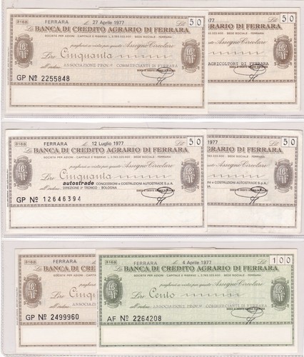 Lotto miniassegni lire - lire, 50