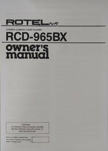 Rotel rcd 965bx lettore cd - rotel,