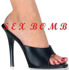 SEXY sabot sandali NERI pelle