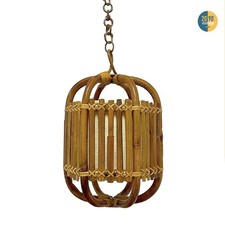 Lampada a sospensione boho lampada a sospensione bambù retrò italia naturale rattan intreccio bambù