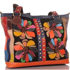 Borsa donna pelle patchwork