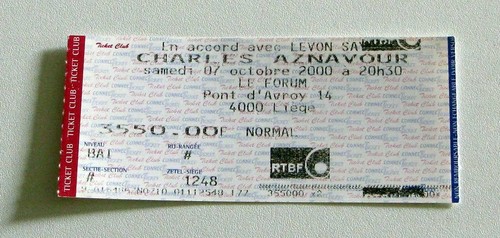 Charles aznavour rare - aznavour, billet