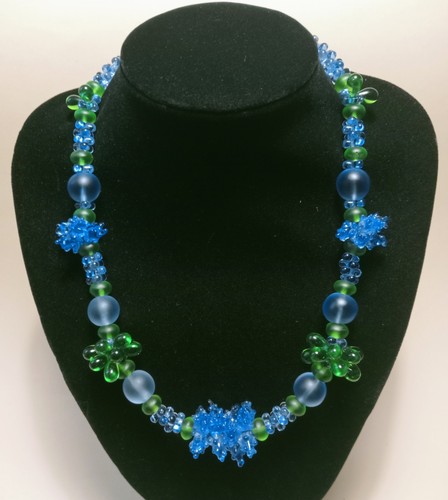 Collana murano vetro blu verde - blu,