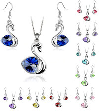 Collana orecchini parure cigno - collana,