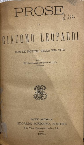 Libro prose di - libro, giacomo