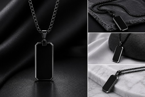 Collana uomo acciaio inox nero
