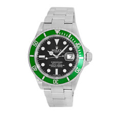 ROLEX Acciaio 40mm Submariner Kermit Data Lunetta Verde 16610T Scatola Garanzia Come Nuovo