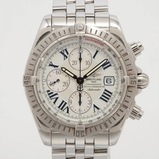 Breitling Chronomat Evolution A156A53PA SS SS AT quadrante bianco 1 collegamento aggiuntivo