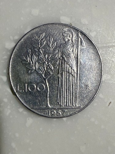 1957 italy 100 lire coin - italy,