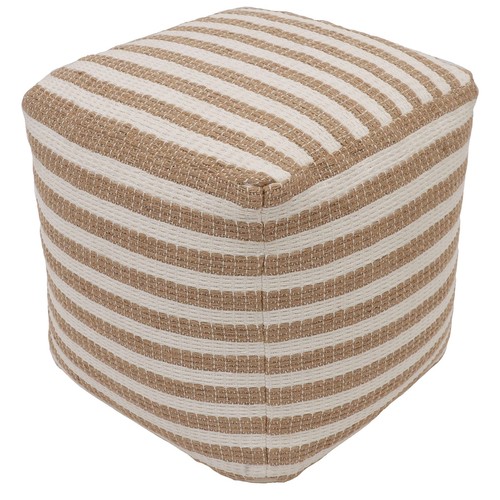 Modern rustic jute stripe - modern, pouf