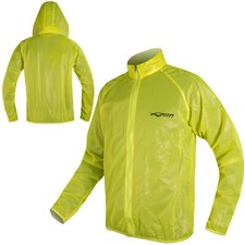 Maglia Bici Mountain Bike MTB Antipioggia Impermeabile Antivento Cappuccio Fluo