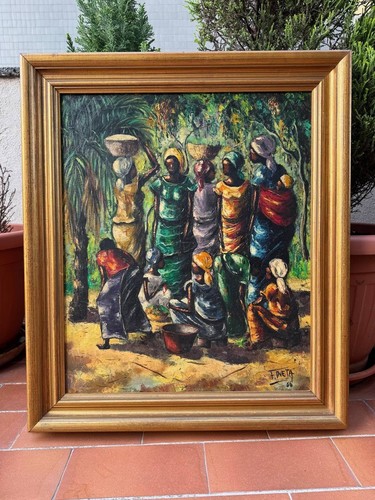 Dipinto olio tela congo - olio,