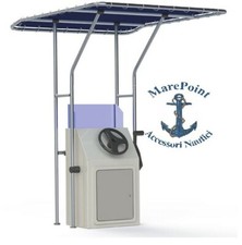 T-TOP ALLUMINIO LARGE cm. 120x170x200h TUBO 32mm T TOP REGOLABILE TESSUTO BLU
