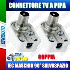 COPPIA DI CONNETTORI TV A PIPA
