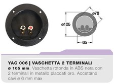 YAC006 Ciare Vaschetta porta terminali tonda da incasso contatti dorati morsetti