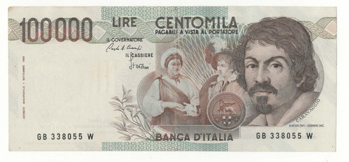 100000 lire caravaggio - 100000,
