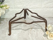  ANTICO APPOGGIA PENTOLA PAIOLO DA CAMINETTO FERRO LATO 20CMH 9 