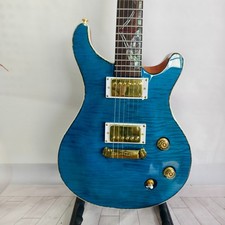 Chitarra Elettrica PRS Custom 24, Blue Flame Top Gold Hardware Spedizione Veloce