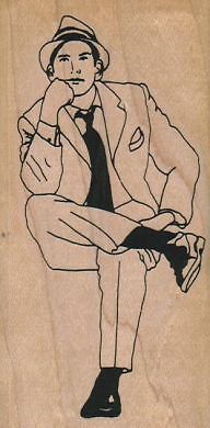 Man sitting 4 1 - man, 1/4"