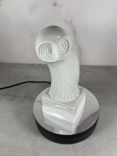 Statuina gufo porcellana bianca Royal Dux Boemia MCM 6-7/8 pollici dipinto a mano ceco