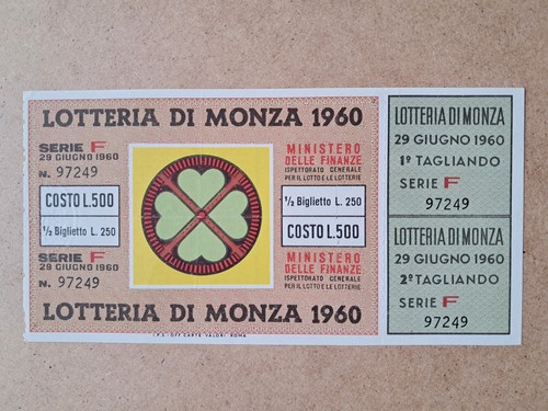Biglietto lotteria monza - di,