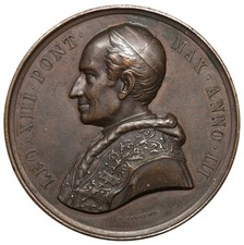 Papa Leone XIII Stato pontificio Medaglia N° 500 Specimen issued Papal states