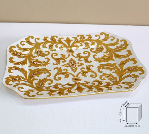 Vassoio ceramica bianco e - vassoio, in
