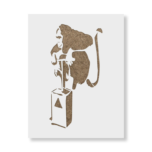 Monkey bomb banksy stencil - bomb,